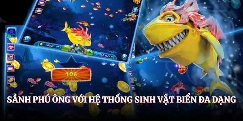 Sảnh Phú Ông với hệ thống sinh vật biển đa dạng